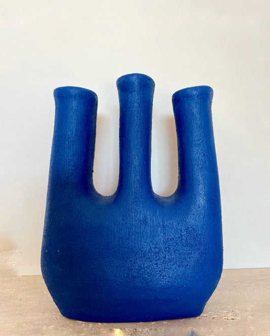 Vase sculptural – Élan bleu